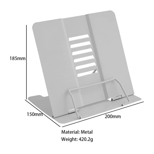 Book Stand, Multifunctional Metal Book Holder for Reading (Grey) 1