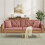 (Pink, Velvet) 2-Seater Sofa Bed with Adjustable Backrest 3