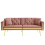(Pink, Velvet) 2-Seater Sofa Bed with Adjustable Backrest 7