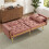 (Pink, Velvet) 2-Seater Sofa Bed with Adjustable Backrest 8