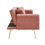 (Pink, Velvet) 2-Seater Sofa Bed with Adjustable Backrest 9