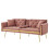 (Pink, Velvet) 2-Seater Sofa Bed with Adjustable Backrest 10
