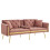 (Pink, Velvet) 2-Seater Sofa Bed with Adjustable Backrest 12