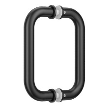 Matte Black 6 Inch Shower Door Handle for Glass and Wood Pull Set, Back-to-Back Stainless Steel
