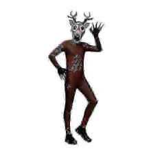 (140cm) Deer Costume for Kids Adults, 99-Nights in The Forest Deer Monster Horror Game Outfit, Polyester Halloween Party Costume