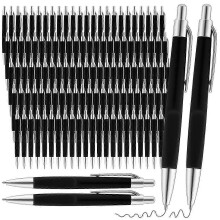 100 Pieces Retractable Ballpoint Pens Black Ink Click Pens Bulk 0.7mm Medium Point No Bleed Pen Set