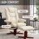 Homcom HOMCOM Reclining Armchair with Footstool and Adjustable Backrest, Cream 6