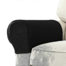 (Special black) 2 Pcs Stretch Armrest Covers Spandex Jacquard Arm Covers Soft And Elastic Protector For Chairs Couch Sofa Armchair