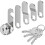 Mailbox Lock 4 Keys, Comes with 5 Different Locking Plates, 16mm Mailbox Lock, Lever Lock for Mailboxes, Cabinet Doors 1