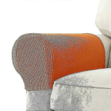 (Orange) 2 Pcs Stretch Armrest Covers Spandex Jacquard Arm Covers Soft And Elastic Protector For Chairs Couch Sofa Armchair