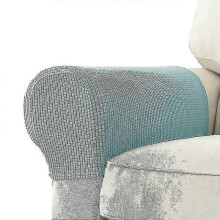 (Pea green) 2 Pcs Stretch Armrest Covers Spandex Jacquard Arm Covers Soft And Elastic Protector For Chairs Couch Sofa Armchair