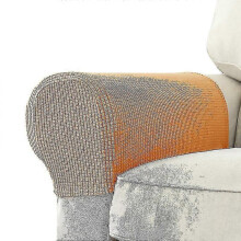 (yolk) 2 Pcs Stretch Armrest Covers Spandex Jacquard Arm Covers Soft And Elastic Protector For Chairs Couch Sofa Armchair