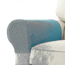 (Pine stone blue) 2 Pcs Stretch Armrest Covers Spandex Jacquard Arm Covers Soft And Elastic Protector For Chairs Couch Sofa Armchair