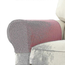 (pink) 2 Pcs Stretch Armrest Covers Spandex Jacquard Arm Covers Soft And Elastic Protector For Chairs Couch Sofa Armchair