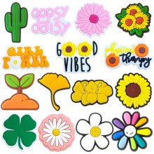 Clover Crocs Charms PVC Soft Rubber Shoe Decoration DIY Shoe Accessories Garden Clog Decor 10PCS Multicolor