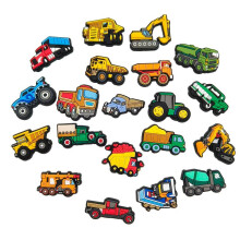 20Pcs Construction Vehicle Charms for Crocs, PVC Soft Rubber Shoe Charms DIY Jibbitz Decoration for Garden Clogs, Kids Adults