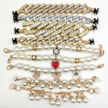 DIY Rhinestone Shoe Clips, Chain Croc Charms, Pearl Shoe Decorations for Garden Clogs Accessories