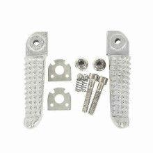 (CHINA, Rear silver) Motorcycle Front Rear Footrests Foot Pegs For Yamaha Yzf R1 2002-2014 R6 2003-2012 2011 2010 2009 2008 2007 2006 05 Black/silver