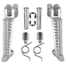 (CHINA, Front silver) Motorcycle Front Rear Footrests Foot Pegs For Yamaha Yzf R1 2002-2014 R6 2003-2012 2011 2010 2009 2008 2007 2006 05 Black/silver