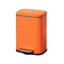 (orange) Stainless Steel Kitchen Bathroom Bin with Step Pedal, 13L/16L Anti-Fingerprint Odorless Lid