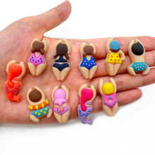 10Pcs Swimming Figurine Croc Charms, DIY Shoe Decoration, Cute Cartoon Garden Clog Charms, PVC Soft Rubber