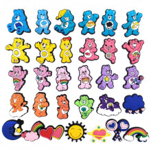 Rainbow Bear Croc Charms PVC Soft Rubber Shoe Decoration DIY Shoe Buckle Garden Clog Accessories 6Pcs