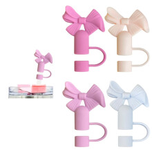 10mm Straw Cap Dust Cover, 3D Bow Straw Topper, Cup Accessories, Cute Straw Protector for Most Standard Straws