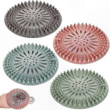 4-Pack Silicone Drain Protectors, Universal Hair Catcher for Bathroom, Bathtub, and Kitchen, 13.3cm Non-Slip Sink Strainer_LYX