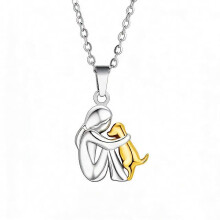 (Dogs) Girl & Pets (Dogs and Cats) Cuddling Necklace, Gift for My Daughter, Gift for Her