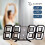 3D LED Digital Alarm Clock Table Wall Modern Alarm Clock Multifunctional Number Time Clock, Brightness Adjustable Snooze Function Tempe 4