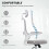 Homcom HOMCOM High Back Mesh Computer Desk Chair with Lumbar Support, Grey 4