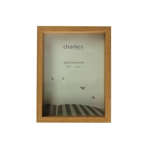 Medium Oak Box Wide Photo Frame - 6x8" 2