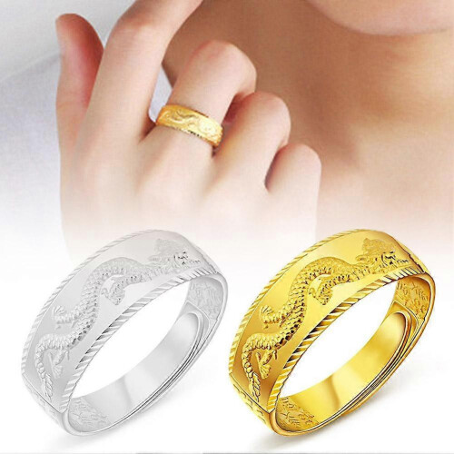 Guld herr öppen ring herr drakring dominerande mode ring smycken män 2