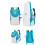 (gray white) Folding Tennis Backpack with Shoe Pouch Badminton 2-Racket Adjustable Bag Blue White 4