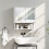 Bathroom Mirror Cabinet with Soft-Close Doors and Adjustable Shelf - White 3