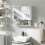 Bathroom Mirror Cabinet with Soft-Close Doors and Adjustable Shelf - White 4