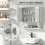 Bathroom Mirror Cabinet with Soft-Close Doors and Adjustable Shelf - White 7