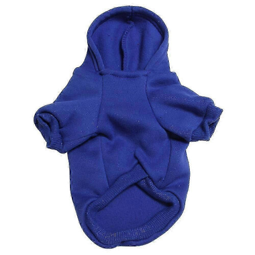 (S, Dark Blue) Felpa calda con cappuccio per cani e gatti, pullover per cuccioli 1