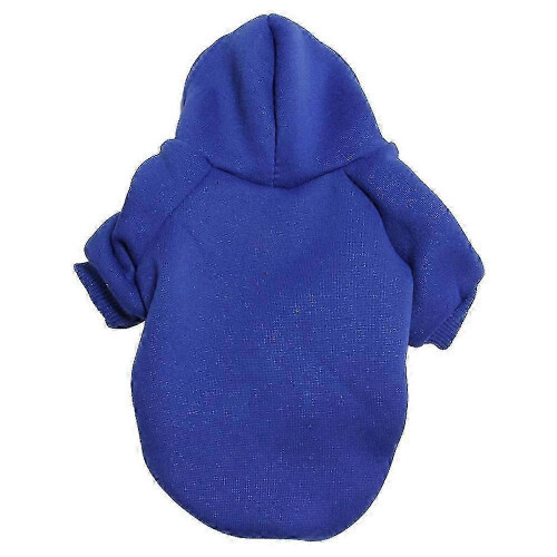 (S, Dark Blue) Felpa calda con cappuccio per cani e gatti, pullover per cuccioli 2