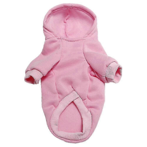 (S, Pink) Felpa calda con cappuccio per cani e gatti, pullover per cuccioli 1