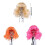 (Rose Red) Small Dog Wig with Bangs Curls Pet Birthday Prop Adjustable Orange 3