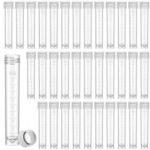 50 Piezas Tubo Graduado de Plástico de 10ml con Tapas de Tornillo, Pequeñas Botellas de Muestra de Prueba Contenedor con Tapa