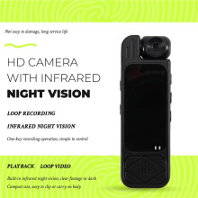 Câmera HD 1080P - Câmera Gravadora de Vídeo Digital Portátil com Visão Noturna Infravermelha, Filmadora Esportiva Compacta DV, A