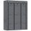 Fabric Wardrobe, with Rails and Shelves - Dark Grey 2