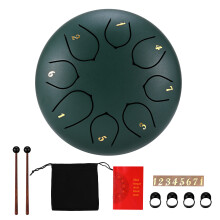 Steel Tongue Drum 6 Inch 8 Notes, Rain Drum with Drumsticks & Stand, Steel Drum Percussion Instrument for Kids Adults, Yoga Meditation Music