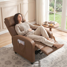 HOMCOM Recliner Sofa Chair PU Leather Massage Armcair w/ Remote, Dark Brown