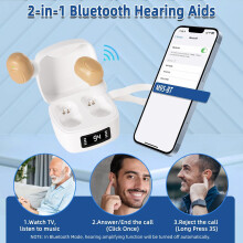 Rechargeable Hearing Aids with Bluetooth, Noise Cancelling, OTC for Seniors & Adults