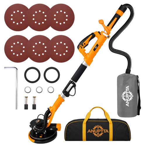 880W Drywall Sander,Self-Dust Collection,Foldable Telescopic Wall Sander