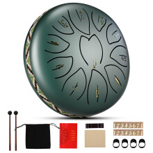 Misvayli Steel Tongue Drum 6 Inch 11 Note D Key, Rain Drum Handpan Drum with Mallets & Carry Bag, Percussion Instrument for Yoga Meditation