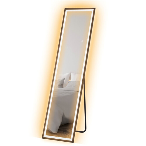 150 x 40cm Full Length Mirror, with Adjustable Lights - Black 1